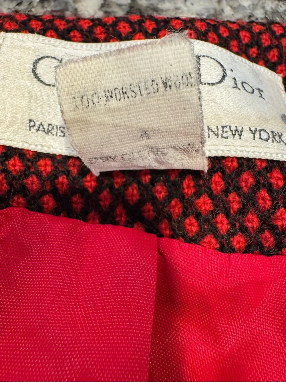 Vintage Christian Dior Textured Bordeaux Button-Front Jacket- Womens Size 10